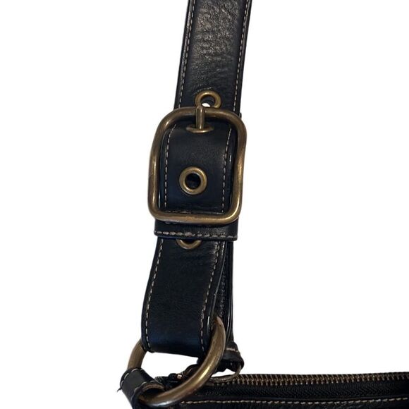 Coach Black Signature C Convertible Brass Hardware Strap Leather Bag 10402 - Picture 6 of 12